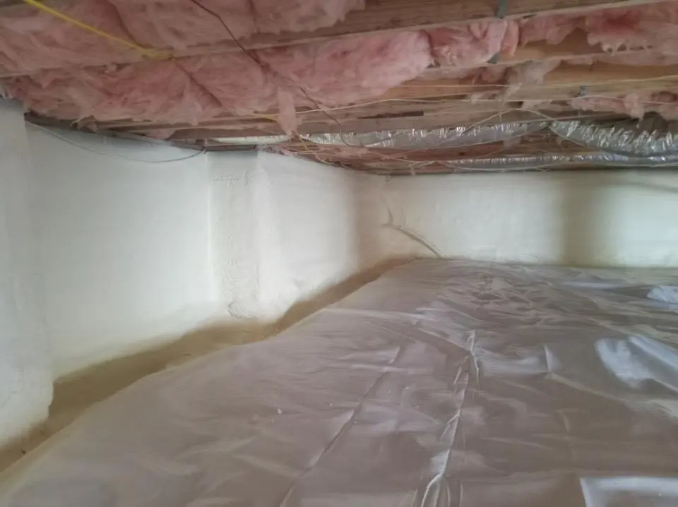 Crawl space encapsulation with closed-cell spray foam for Roof Waterproofing in Steger